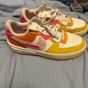 Nike Sneakers in Pink, Orange, and Yellow
